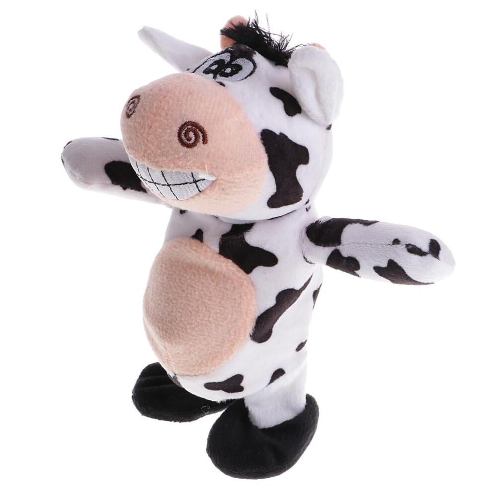 Talking Head Nod Little Cow Pet Plush Toy Sound Speech Mimic Model for Kids Toddlers Gifts on Birthday