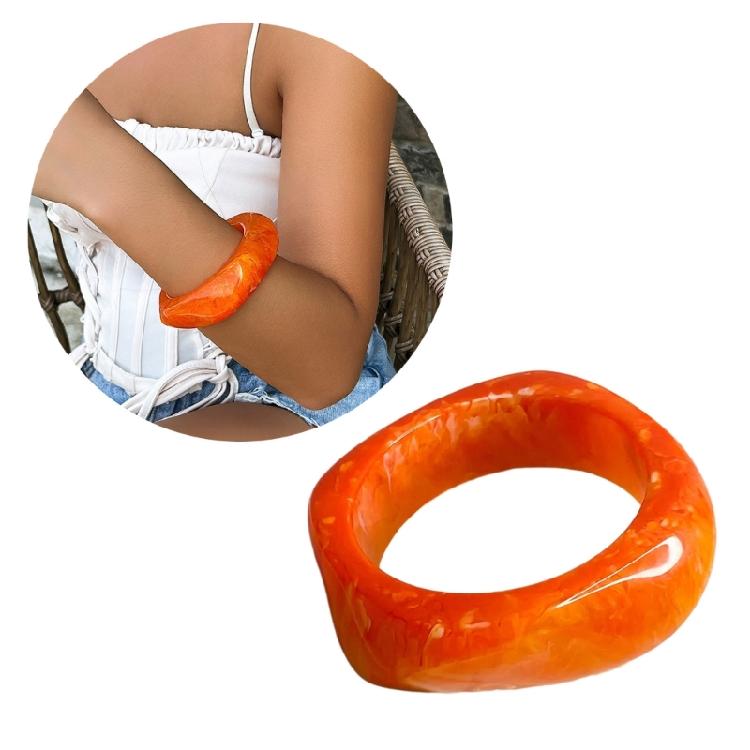 Wyrazista Akrylowa Bransoletka Biżuteria Modna Akrylowa Żywiczna Bransoletka Retro Wygląd Opaska na Nadgarstek Zapięcie dla Entuzjastów Mody