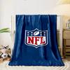 NFL Logo Design In Blue and White Theme Flannel Blanket for Bedroom, Living Room, Sofa, and Nap Sofas.