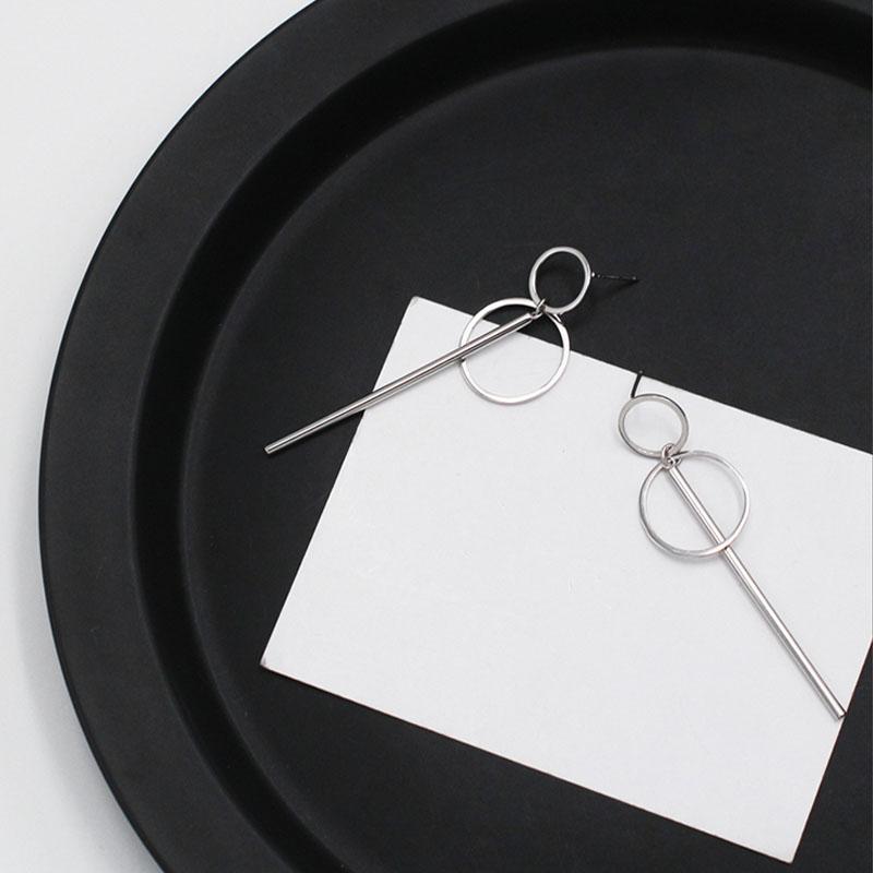 Heißer Verkauf Geometrie Ohrringe Für Frauen Schmuck Doppelkreis Langer Stab Quaste Anhänger Ohrring Oorbellen Brincos Damengeschenke Bijoux