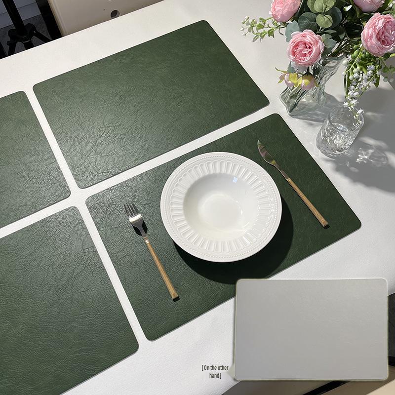 In Stock European-Style Luxury Leather Placemat: Waterproof, Oil-proof, Heat-Insulating Mat for Bowls and Plates