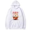 Shiba Inu Enjoying Ramen Funny Graphics Hoodie Men Women Fashion Vintage Long Sleeve Streetwear Print Oversizhoodie Unisex