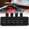 4 Channel Line Mixer Mini Sound Mixer DC 12V Easy Operation Audio Mixer Ultra Low Noise 4 Input 1 Output with Power Adapter