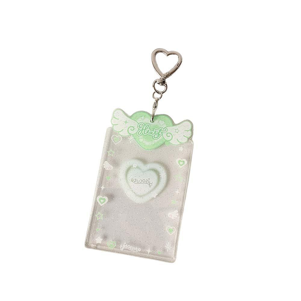 Love Heart Pendant Photo Photocard Frame Acrylic Card Cover Card Protective Case  Girls Gift