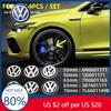4 st 56/60 mm Fälgcenterkåpa Logotyp Navkåpa Emblemdetalj Bilaccessoarer För Volkswagen Tiguan VW GTI TOURAN PASSAT GOLF POLO
