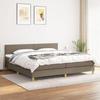 Maison Exclusive - Bed Slat Base with Taupe Mattress 200x200 Cm Fabric