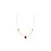 Freshwater Pearl Red Agate Teardrop Necklace for Women, Elegant Zircon Square Sugar Crystal Collar Chain