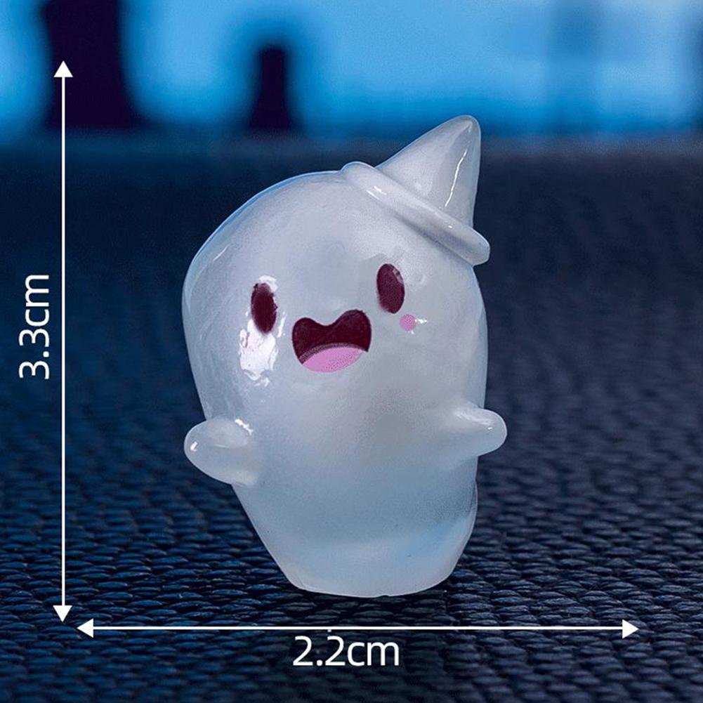 6PCS Halloween Decorations Glow In The Dark Statues Fairy Garden Accessories, Halloween Miniatures Resin Ornaments, Mini Glowing Resin Decor
