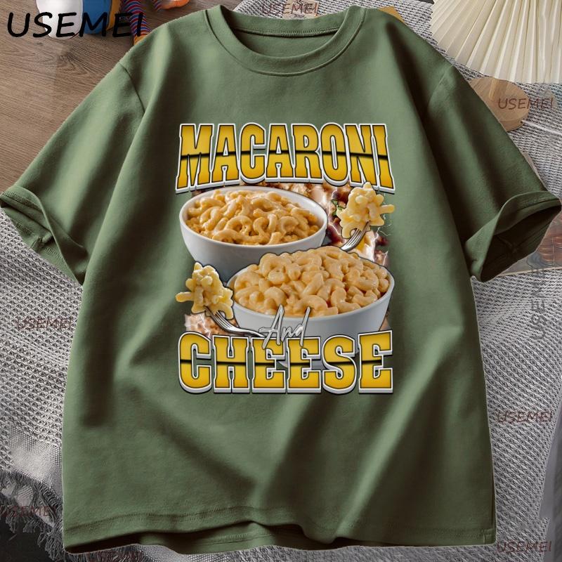 Macaroni Cheese Rap Vintage Graphic TShirt Funny Retro Food Lover Tshirt 90s Aesthetic Trendy Y2K Streetwear Tees Clothes