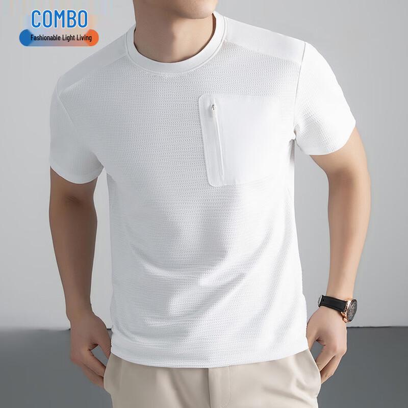 Men s Textured Ice Silk Short-Sleeve T-Shirt 56