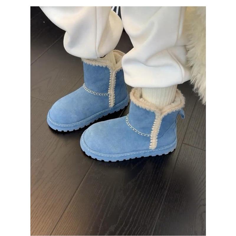 

Women s Knit Lightweight Comfortable Thick-Sole Insulated Fleece-Lined Snow Boots Slip-Resistant Durable Casual Outdoor Cotton Boots 40 синій