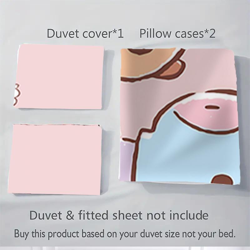 3Pcs Kawaii Friends Together Bedding Sets For All Sizes New 3D Printed Bed Cover Comforter Duvet Cover Pillowcase Bedroom Decoration