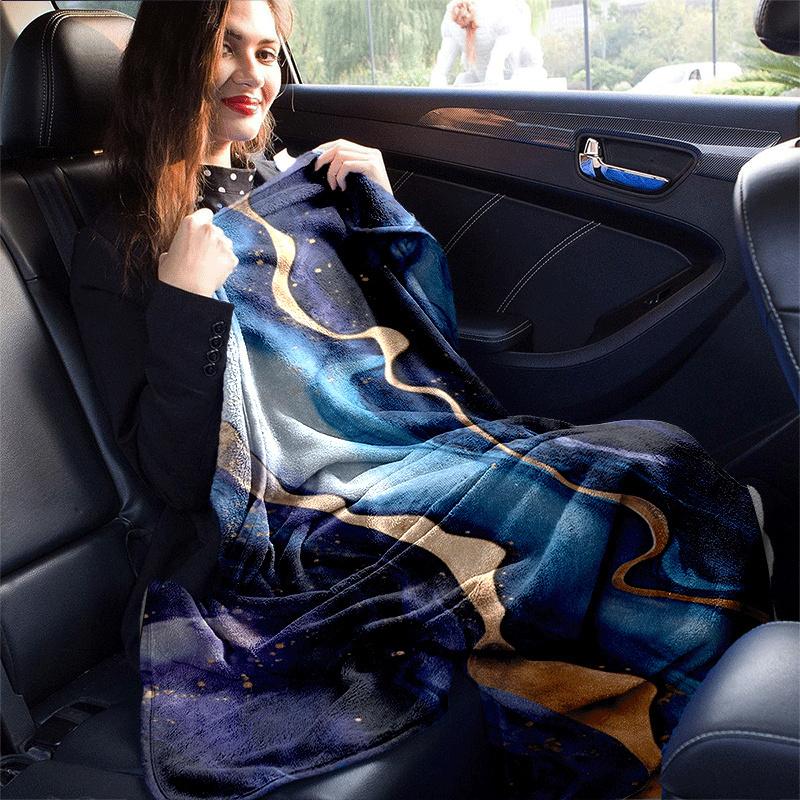 1pc Marble Pattern Lightweight Flannel Blanket, Comfortable and Warm Blanket, for Camping Sofa Bed and Couch Office, Gift