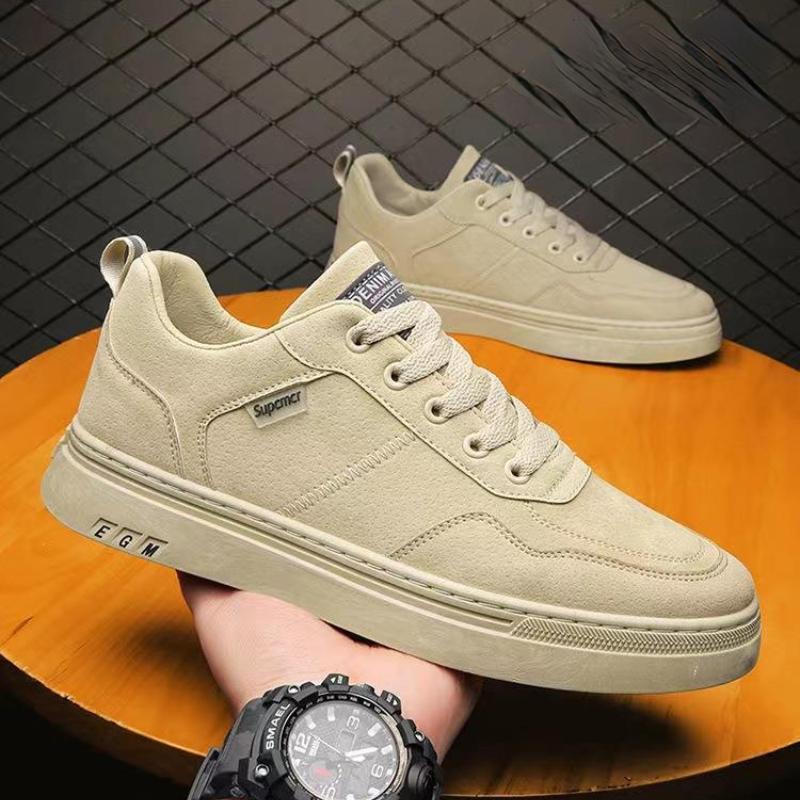 Fashion Round Toe 2024 New Men's Shoes Retro Work Flat Lace Up Board Shoes Casual Men's Platform Sport Vulcanized Shoes