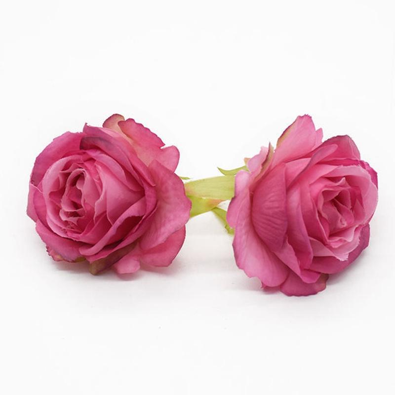 50Pcs Artificial Flowers Silk Roses Heads Home Wedding Decorations Valentine's Day Garland Palnts Wall Festival Diy Supplies Box