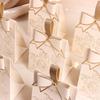 2025 Creamy White Retro French Handbag with Champagne Bow Textured Design - Wedding Candy Box