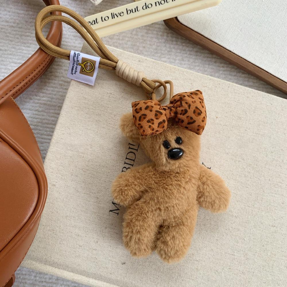 Cute Soft Bear Bag Charm Brown Bag Hanging Cartoon Keychain Cartoon Handmade Craft Keychain Bag Decoration