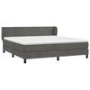 3127386 vidaXL Lit à sommier tapissier et matelas Gris foncé 180x200cm Velours