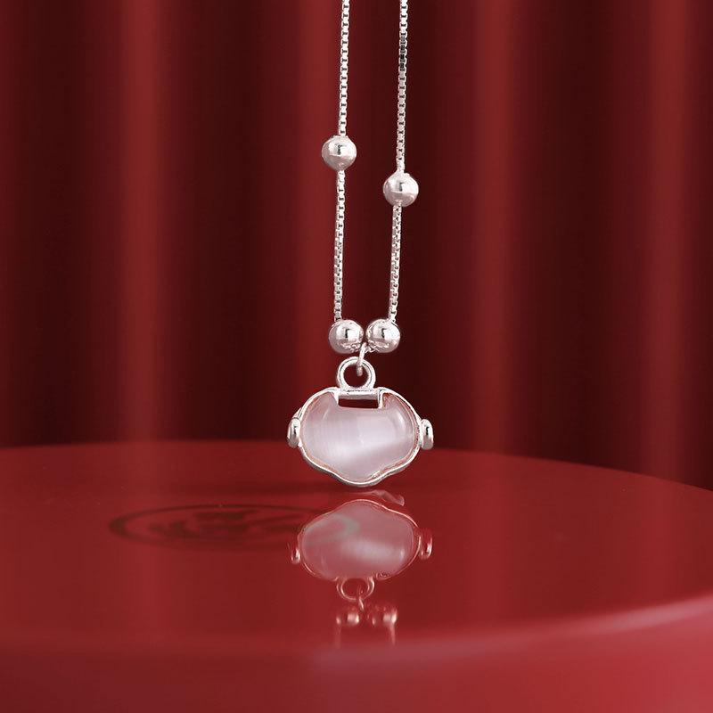 

Ожерелье Banyan Tree S925 Silver с замком удачи в виде китайского облака — ретро-дизайн для долголетия на осень/зиму NS612 серебряный