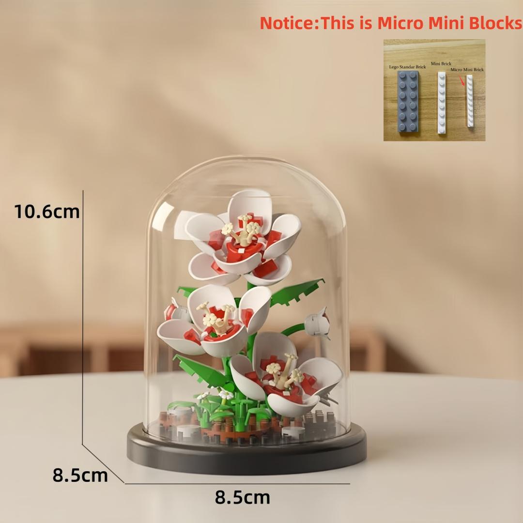 

Non-Toxic Knew Built Purple Phalaenopsis Potted Building Block Toy-Diy Realistic Flowerideal Festival Gift For Childrencreative Home Decor in bag