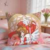 Anime CCardcaptor SSakura Pink Cushion Cover Square Short Plush Pillow Case Living Room Sofa Home Decor Funda X