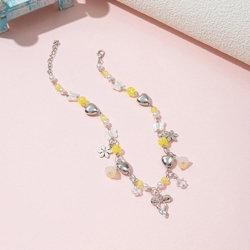 Handmade Crystal Beaded Necklace/Bracelet Stylish Colorful Bead Accessory Fashionable Jewelry for Girls and Women