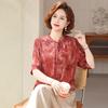 Women's Mid-Sleeve Chiffon Blouse - Fashionable Summer Top for Middle-Aged & Elderly