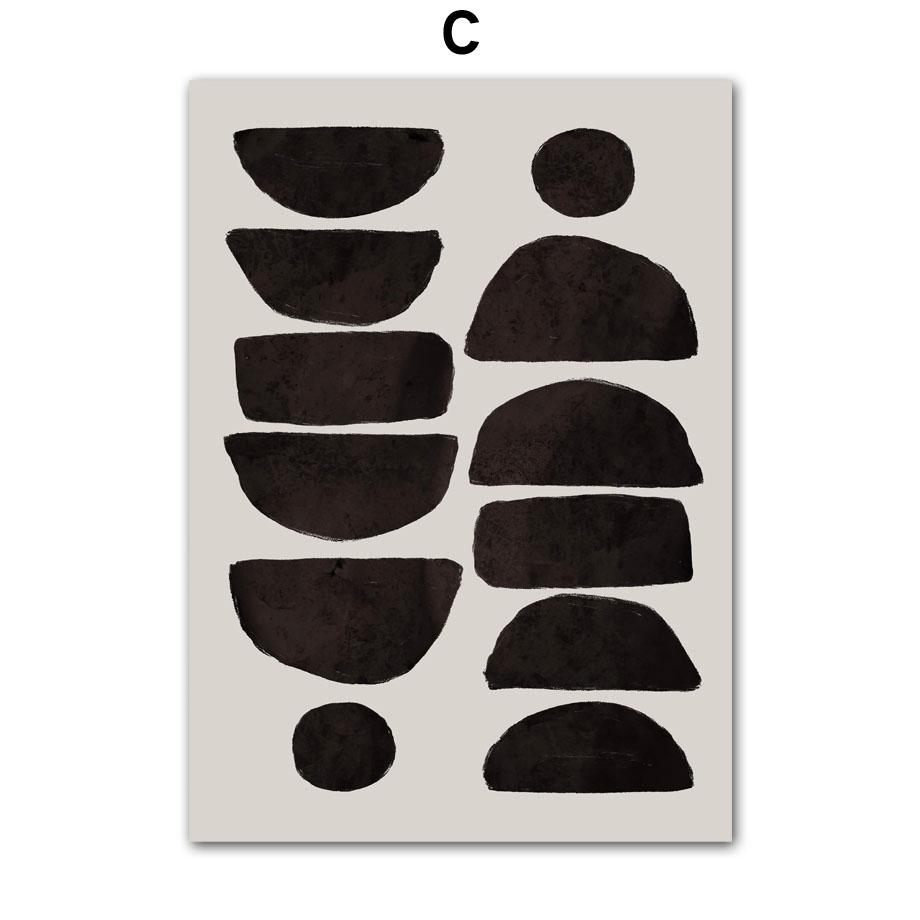 Nástěnná malba na plátně Čárová malba Obličej Tělo Černá Bílá Blok Abstraktní severské plakáty a tisky Nástěnné obrazy pro výzdobu obývacího pokoje