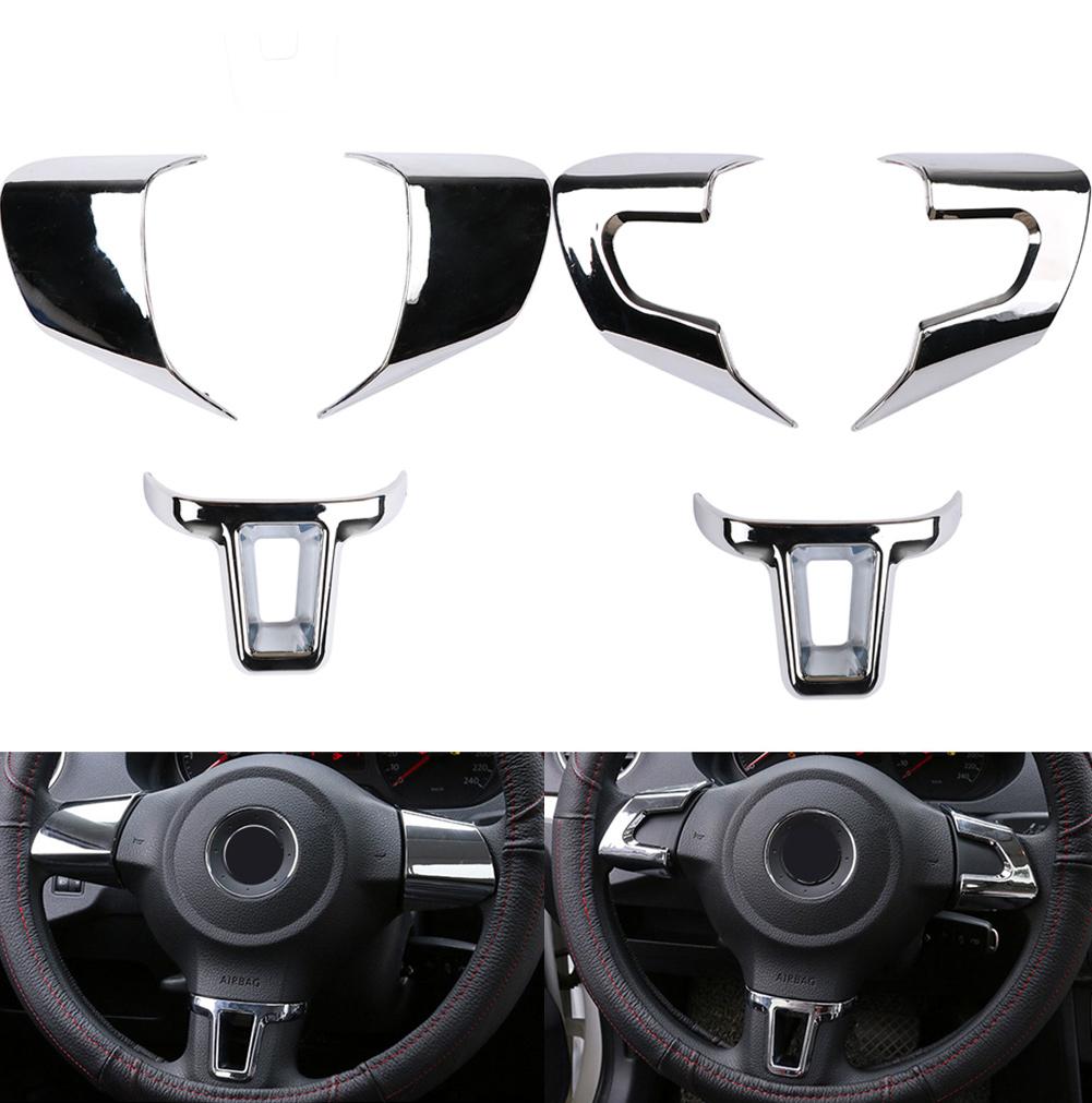Copertura Decorativa Cromata in ABS per Volante Auto Adesivo per Volkswagen VW GOLF POLO JETTA MK5 MK6 Bora Accessori Auto