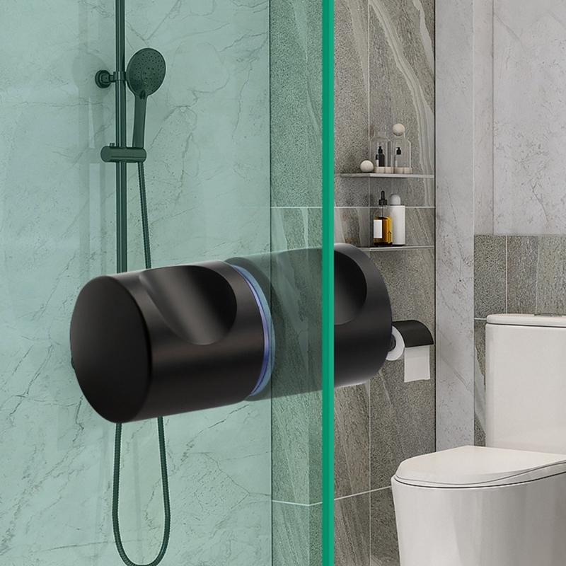 Pack of 2 Stylish Contemporary Glass Door Handles Aluminum Alloy Materials Bathroom Accessory for Wet Environment