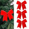 Decorative Velvet Ribbons 2Pcs Christmas Tree Bow Decors, Fabric Holiday Wreath Hanging Ornament Retro Ornaments for Home, Festive Garland Wedding