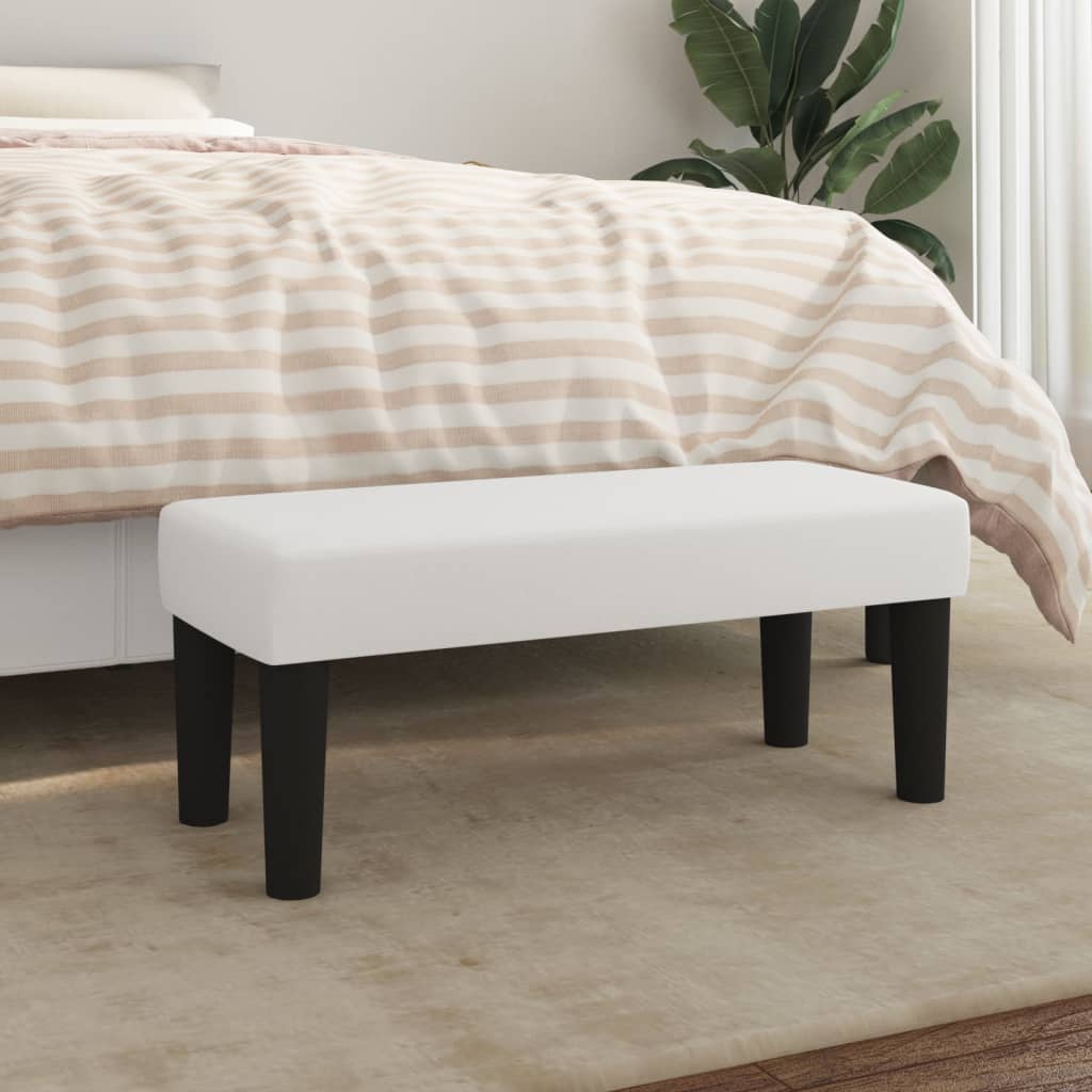 White Bench 70 X 30 X 30 Cm Faux Leather