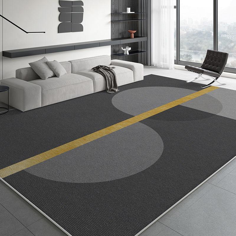 Minimalist Flannel Area Rug Plush Non-Slip Living Room Carpet black and grey Color Floor Mat for Cozy Bedroom Home Decor fashion