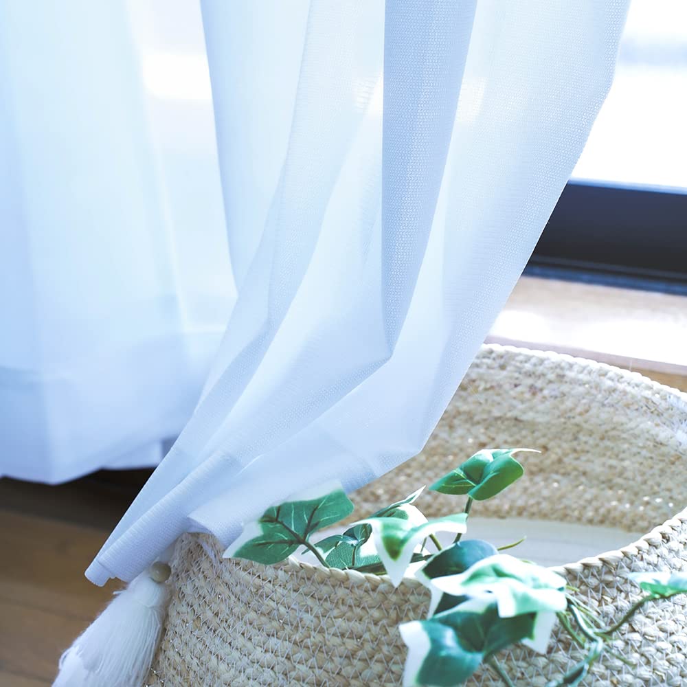 Hard to see from outside at lace UV single 2 pieces curtain hooks already plain width 150 x length 133 set of 2 night, anti-image curtains,