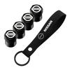 Para X-trail Qashqai Note Juke Sentra Leaf Tapones de Válvula de Neumático de Coche de Aluminio con Llavero de Insignia de Coche Juego de accesorios