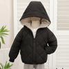 Children's Cotton Coat Fall Winter Boys and Girls Thick Hooded Coat Down Short Padded Jacket Short