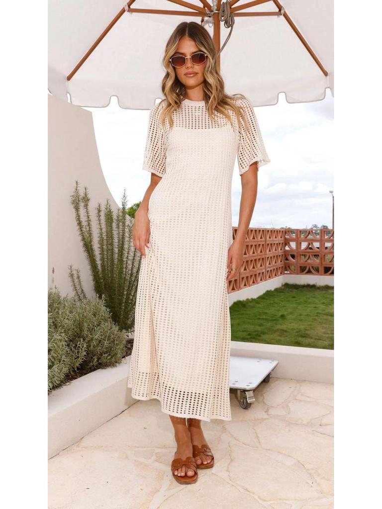 2026 Stylish Women's Two-Piece Set: Round Neck Hollow Dress with Airy Feel