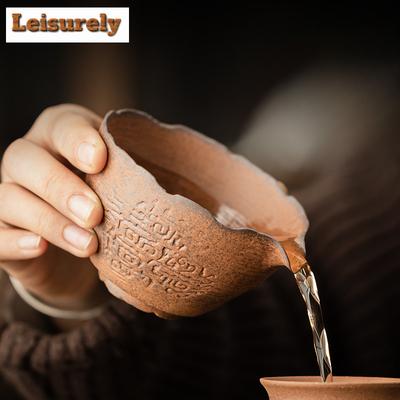 Argilla Rossa Cinese Antica Ceramica Grezza Brocca da Tè Divisore del Tè Cha Hai Dispenser Tazza della Giustizia Tazza Equa Articoli Decorativi per Tè