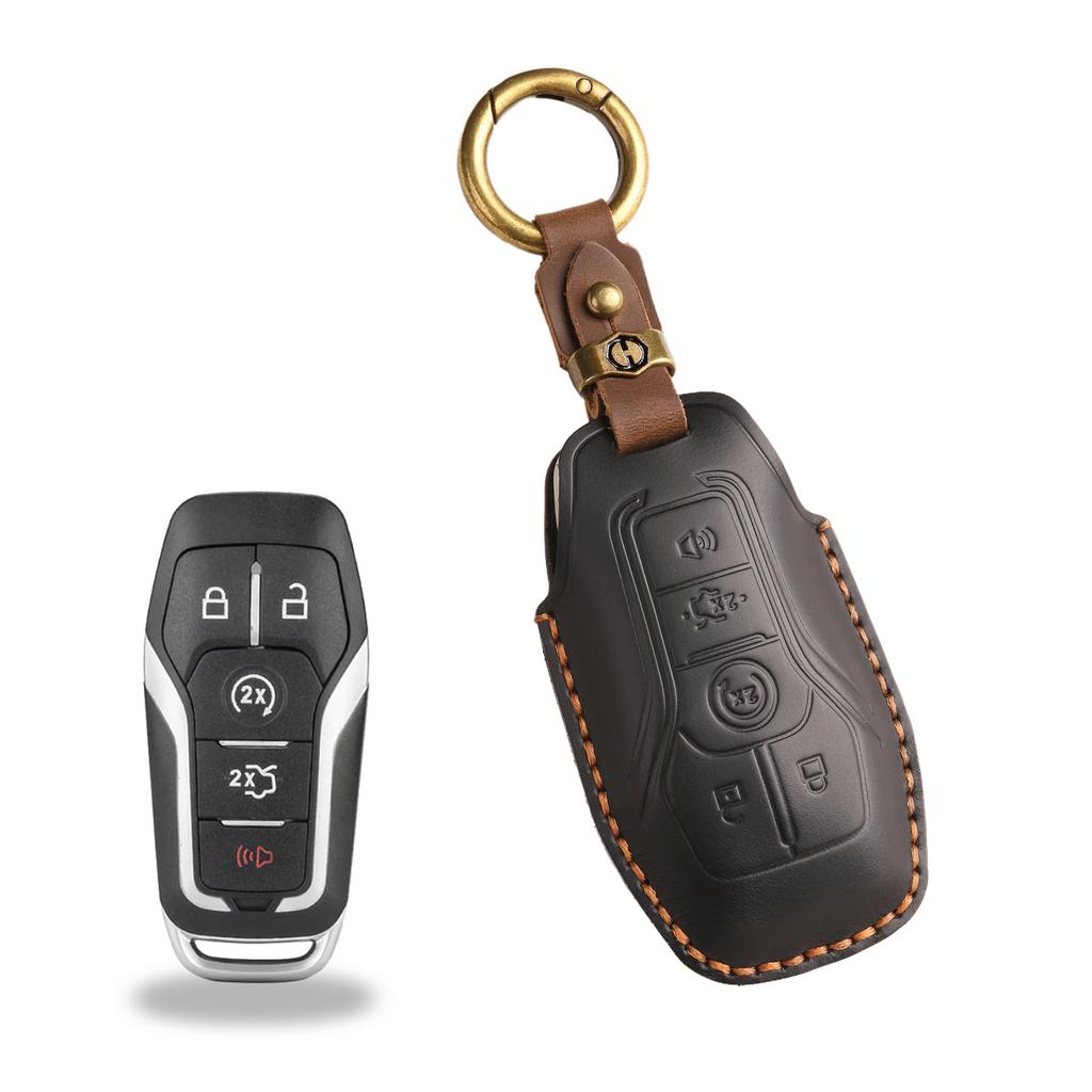 Retro Schlüsseltasche ist geeignet für Fords alte Mondeo Edge Taurus Autoleder Schlüsseltasche Abdeckung Hülle Ring.