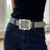 Adjustable Sparkling Waistband Luxury PU Leather Belt Fashion Women's Jeans Belt  Versatile Use