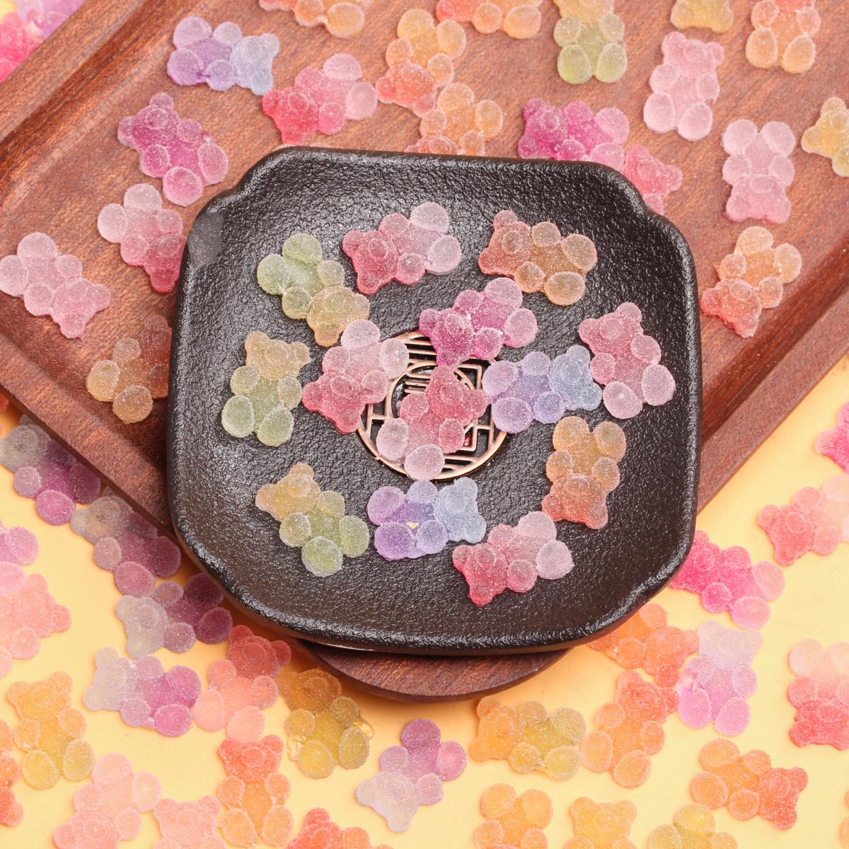 

без отверстия, постепенный цвет, DIY ювелирные аксессуары, смоляная нашивка, медведь, жесткая текстура, имитация мультфильма, мягкие бусины, материал, декоративные милые