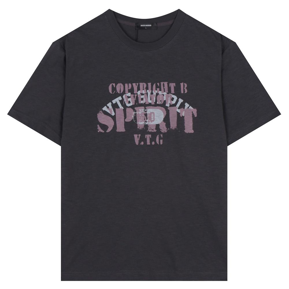 Burkeru 26-Count Slub Standard Fit Artwork Short Sleeve T-Shirt Charcoal Gray Charcoal Grey_L