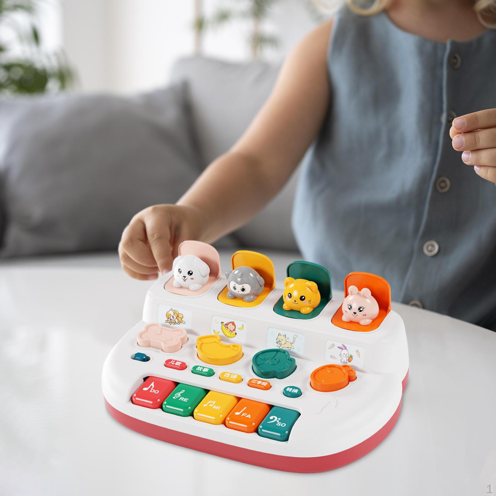 

Интерактивная игрушка-животное с музыкой, игрушка для раннего развития, кнопки и цвета для активной игры, красный