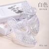 Baotou Sandals for Women Going Out In Summer Versatile Hollow Out Anti Slip Women's Thick Heel Crystal Slippers