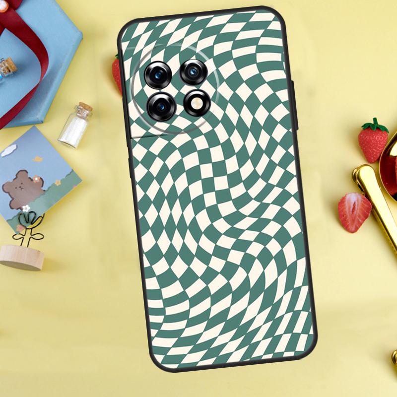 Crazy Checkered Case For OnePlus 13T 13R 12 12R 15 13 11 10 10T 8T Nord 5 CE 2 3 4 Lite Nord N20 N30 Cover