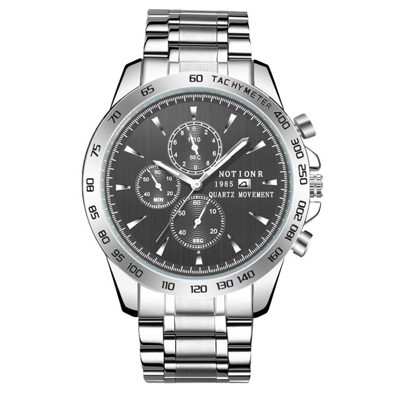

Модний діловий чоловічий годинник Повсякденний чоловічий годинник Спортивний чоловічий годинник Годинник із великим циферблатом Чоловічий кварцовий годинник зі сталевою стрічкою срібний/чорний