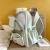 Printed Contrast Student Schoolbag Women's College Style Multi-Compartment Backpack