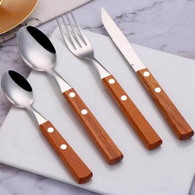 1 of 5 Plating Wooden Handle Spoons and Forks