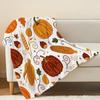 Lightweight Flannel Blanket Autumn Pumpkin Print Soft Fuzzy Throw, Warm Cozy Home Decor Blanket for Couch, Bed, Fall Season, Enhance Cozy Vibe
