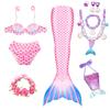 Novo Fato de Banho de Sereia Alta Elasticidade Secagem Rápida Roupa de Banho Princesa Ariel Cauda de Sereia